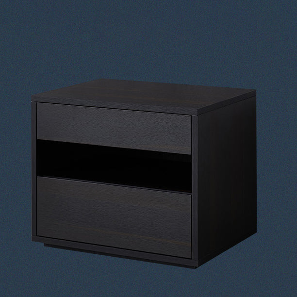 Scandinavian Solid Wood Rectangular 2-Drawer Nightstand