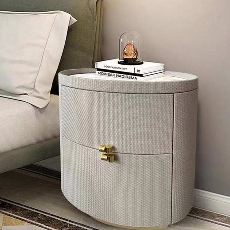 Minimalist Sintered Stone 2-Drawer Nightstand