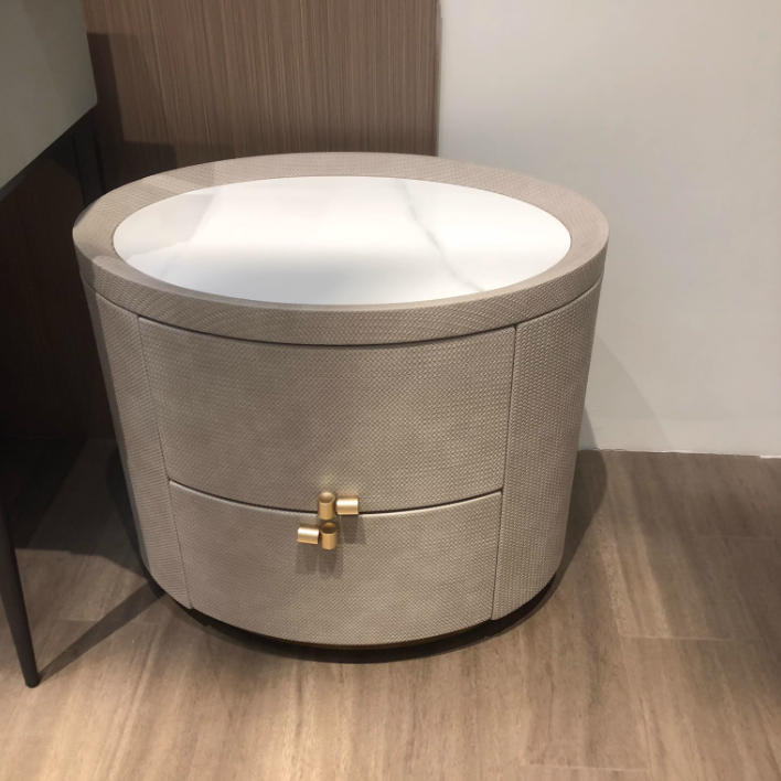 Minimalist Sintered Stone 2-Drawer Nightstand