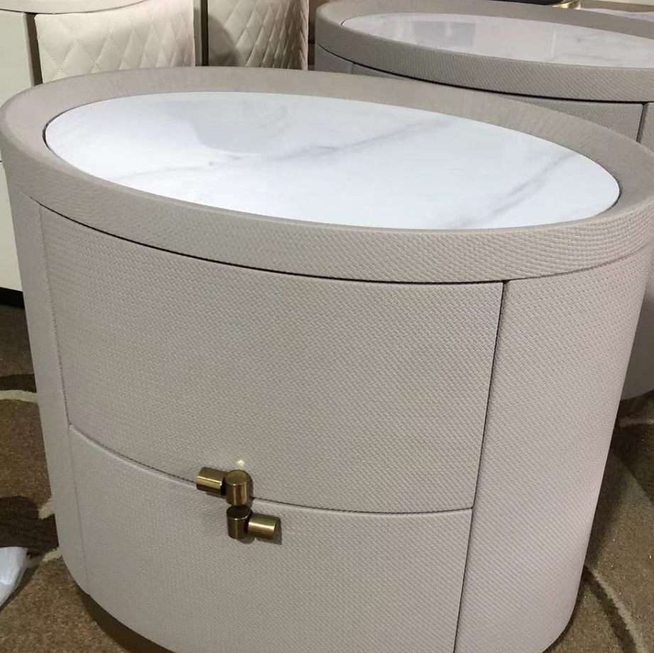 Minimalist Sintered Stone 2-Drawer Nightstand