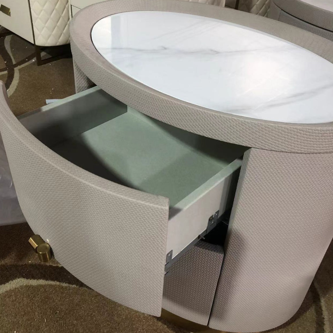 Minimalist Sintered Stone 2-Drawer Nightstand