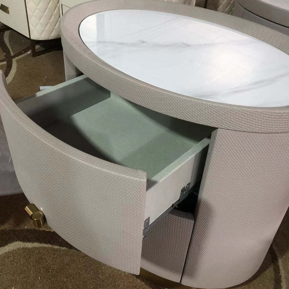 Minimalist Sintered Stone 2-Drawer Nightstand