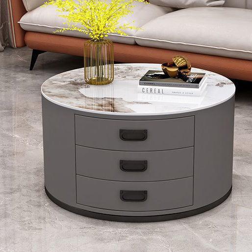 Scandinavian Sintered Stone 3-Drawer End Table
