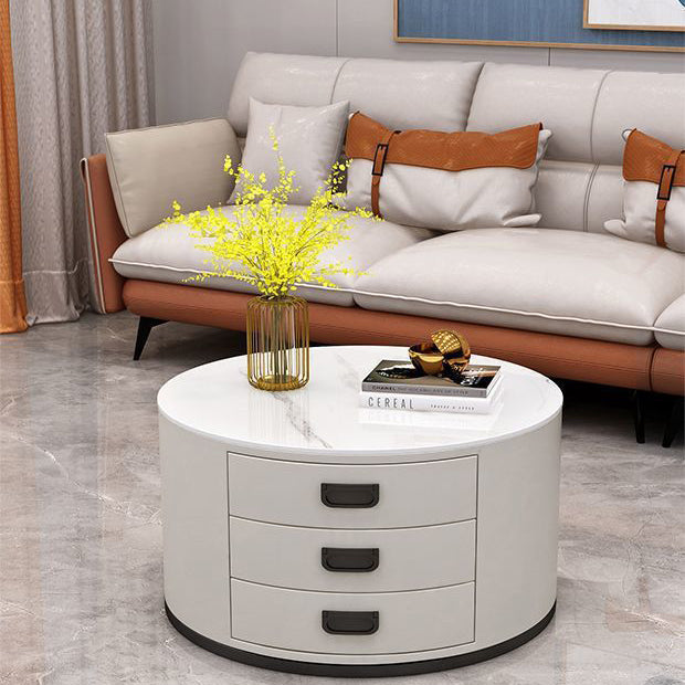 Scandinavian Sintered Stone 3-Drawer End Table