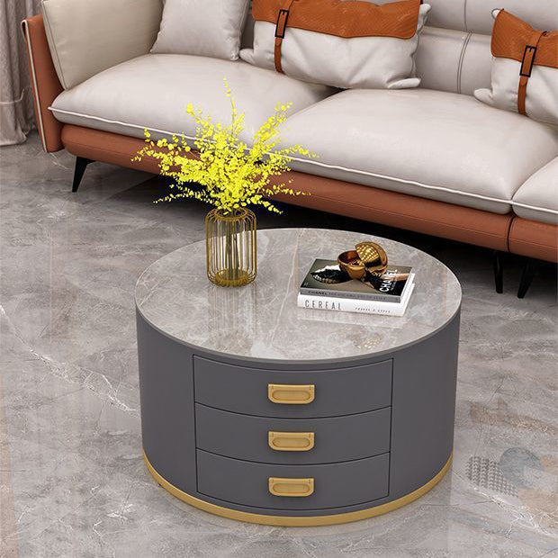 Scandinavian Sintered Stone 3-Drawer End Table