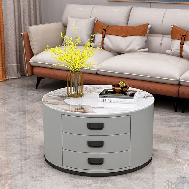 Scandinavian Sintered Stone 3-Drawer End Table