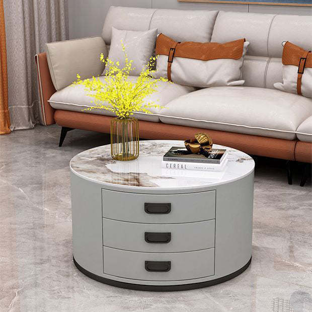 Scandinavian Sintered Stone 3-Drawer End Table