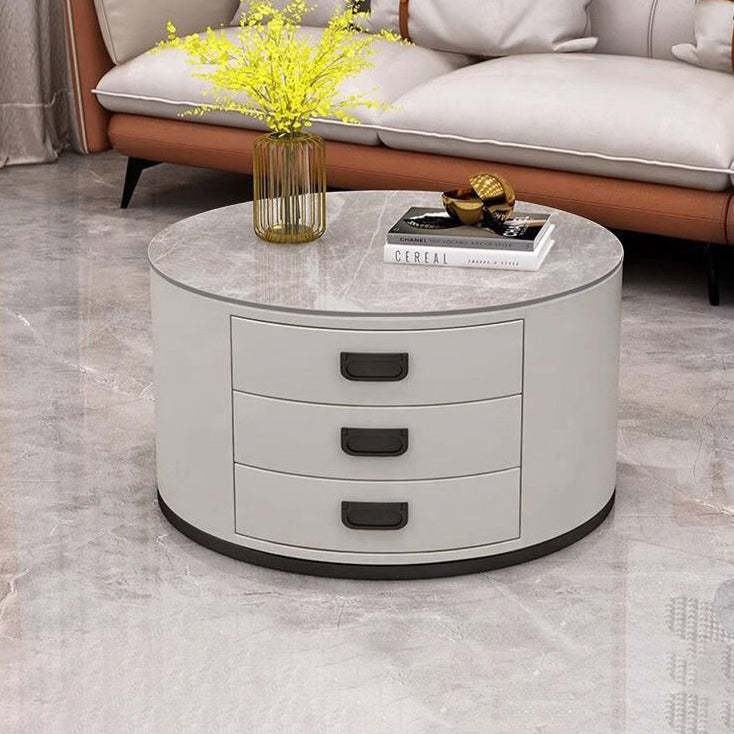 Scandinavian Sintered Stone 3-Drawer End Table