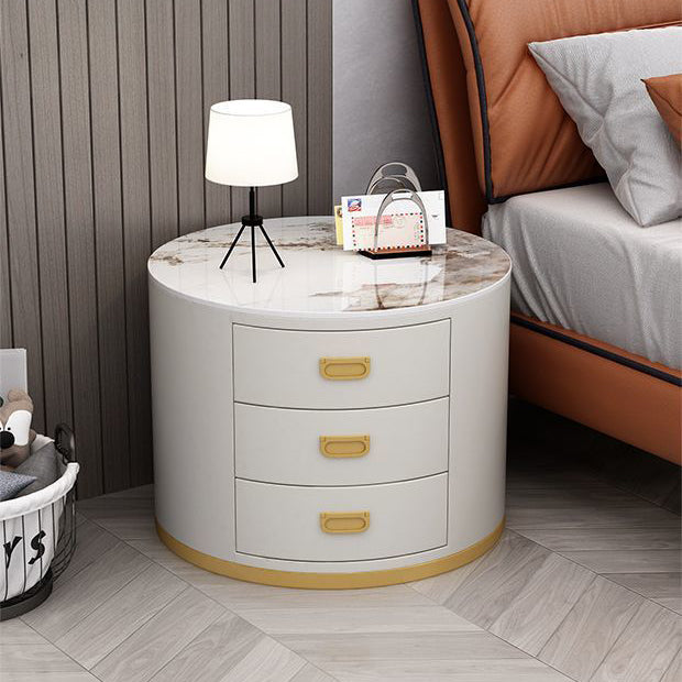 Scandinavian Sintered Stone 3-Drawer End Table