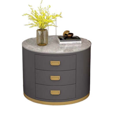 Scandinavian Sintered Stone 3-Drawer End Table