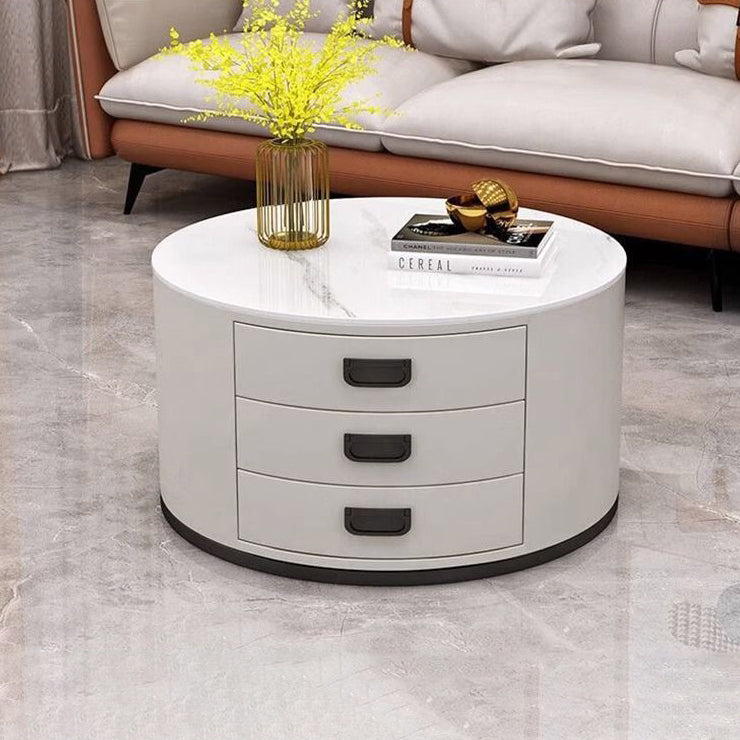 Scandinavian Sintered Stone 3-Drawer End Table