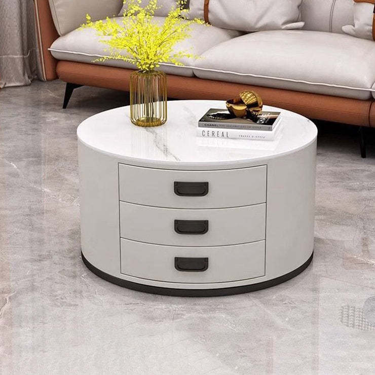 Scandinavian Sintered Stone 3-Drawer End Table