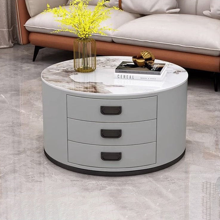 Scandinavian Sintered Stone 3-Drawer End Table