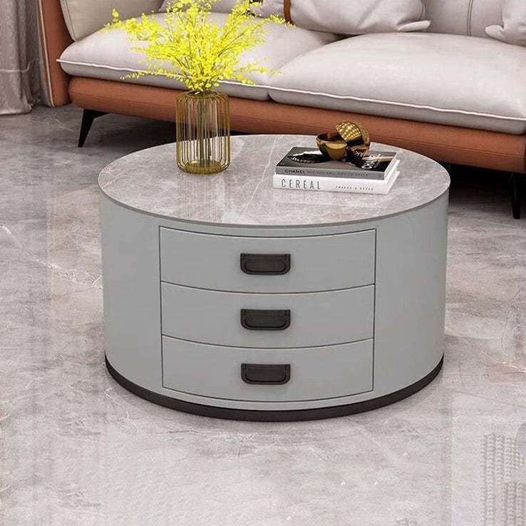 Scandinavian Sintered Stone 3-Drawer End Table