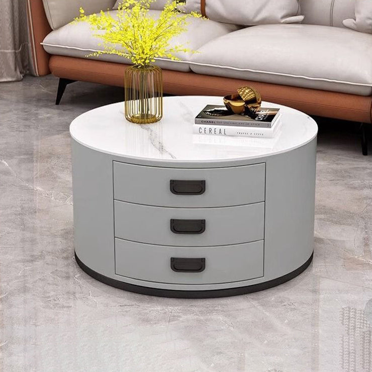 Scandinavian Sintered Stone 3-Drawer End Table