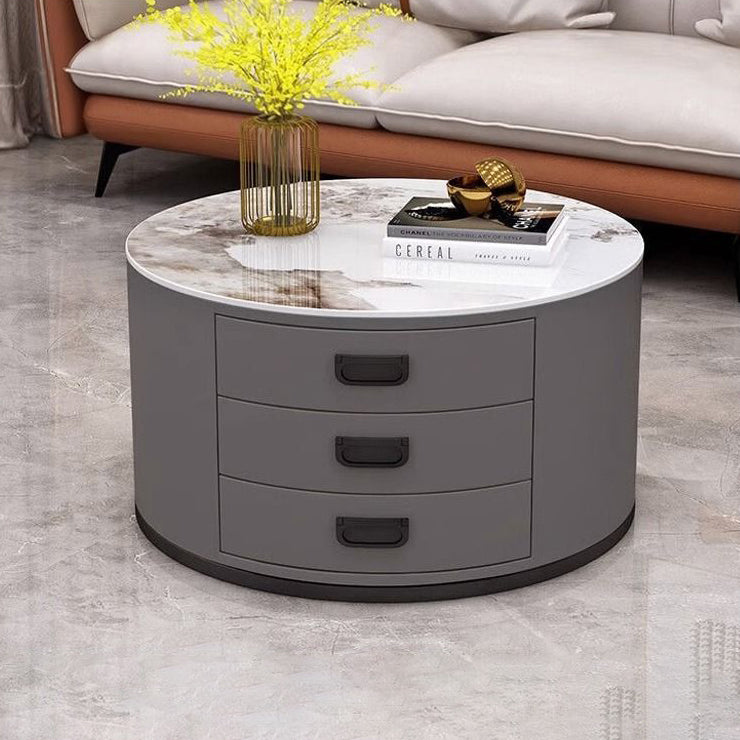 Scandinavian Sintered Stone 3-Drawer End Table