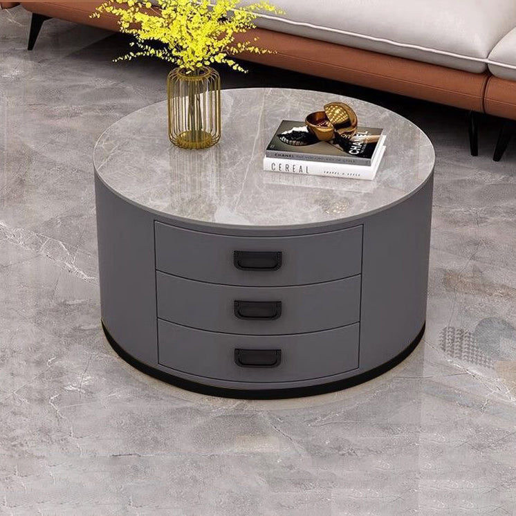 Scandinavian Sintered Stone 3-Drawer End Table