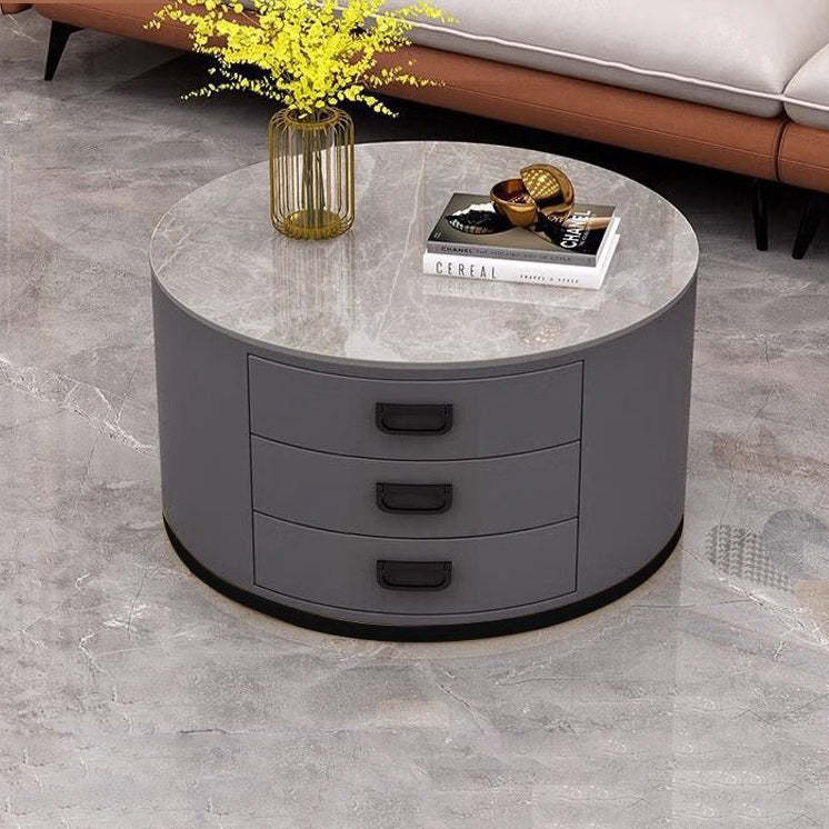 Scandinavian Sintered Stone 3-Drawer End Table