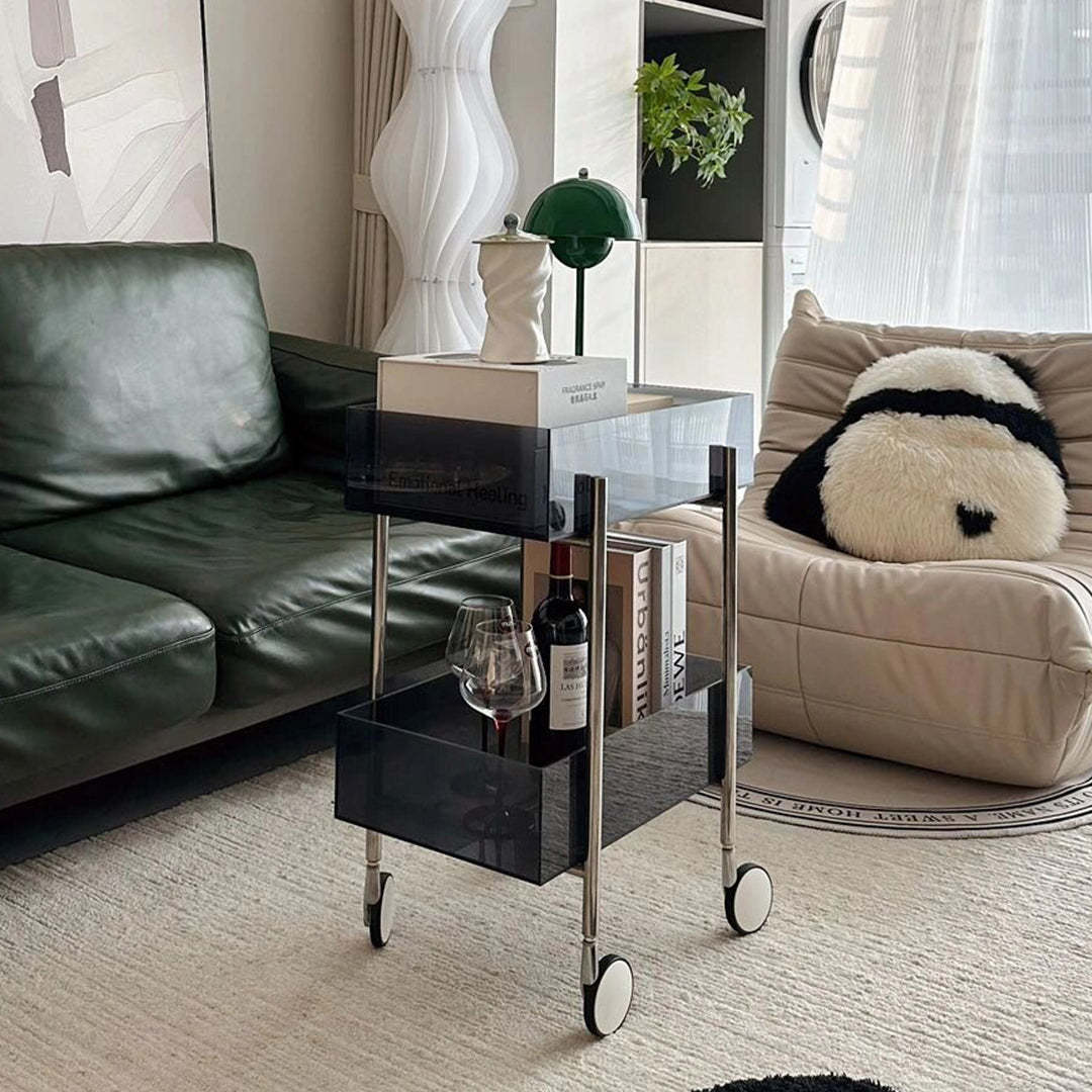 Minimalist Acrylic Rectangular 2-Tier End Table