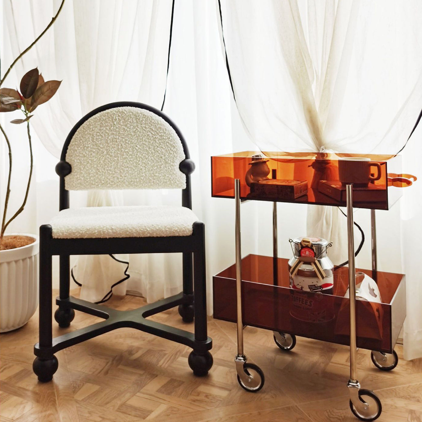 Minimalist Acrylic Rectangular 2-Tier End Table