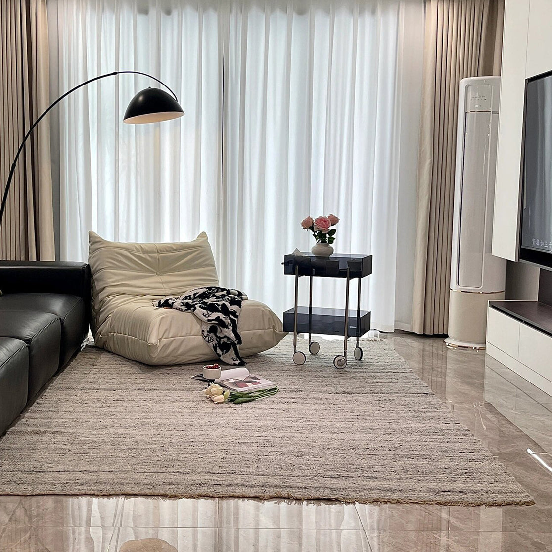 Minimalist Acrylic Rectangular 2-Tier End Table