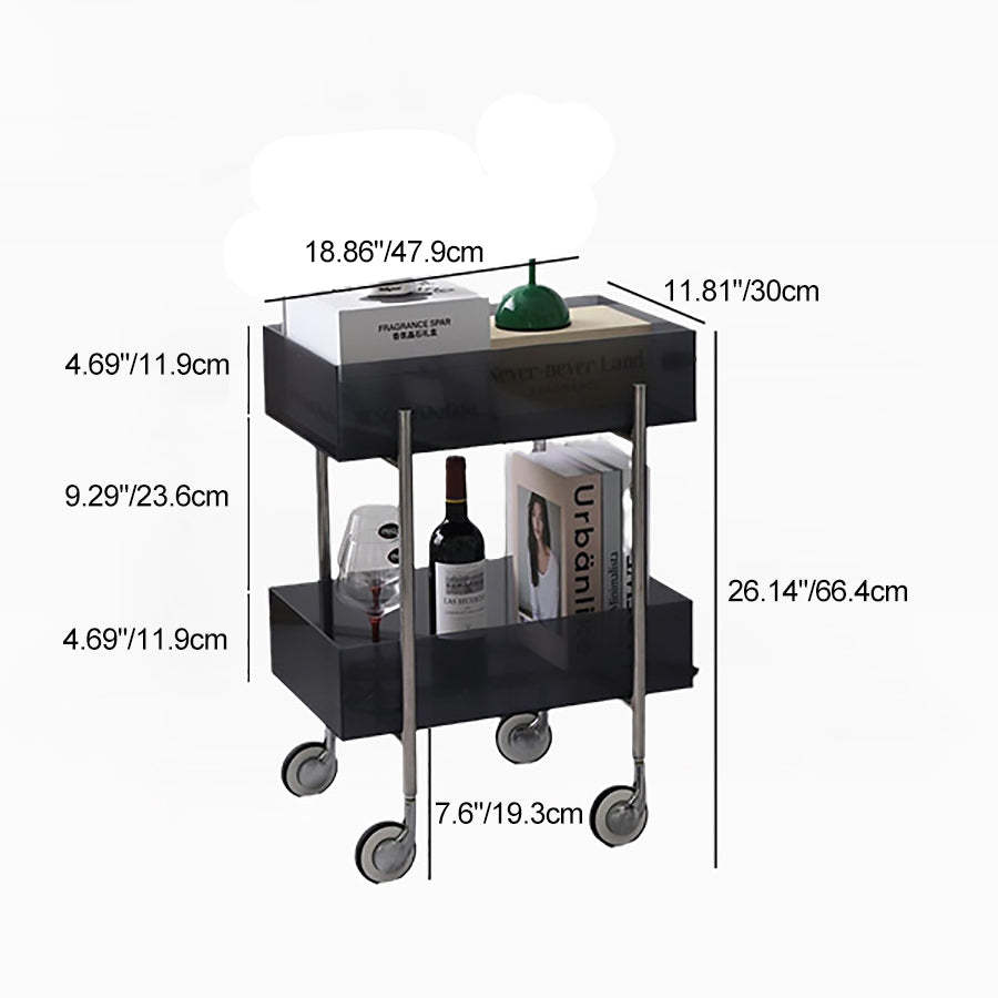 Minimalist Acrylic Rectangular 2-Tier End Table
