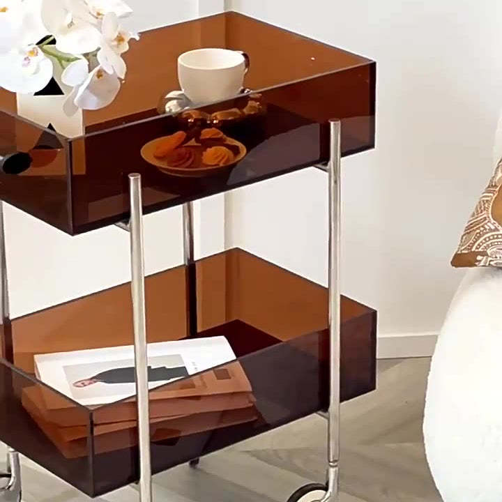 Minimalist Acrylic Rectangular 2-Tier End Table