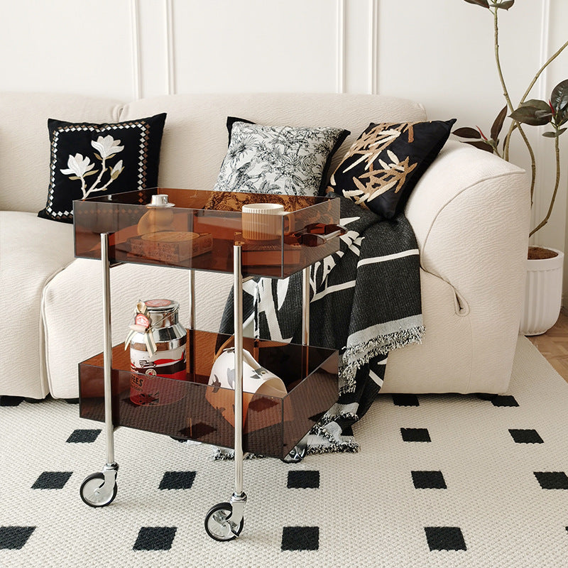 Minimalist Acrylic Rectangular 2-Tier End Table