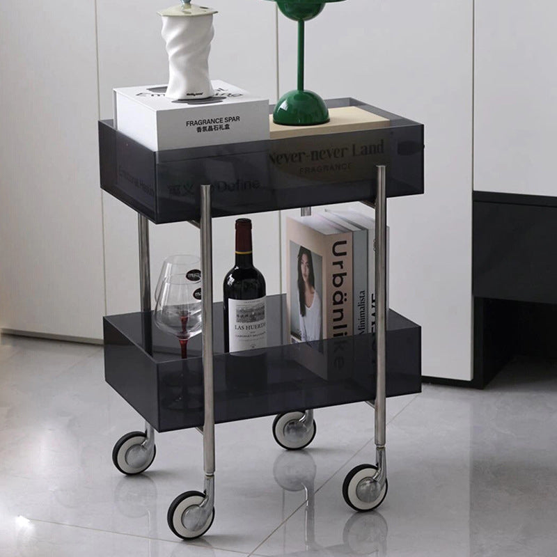 Minimalist Acrylic Rectangular 2-Tier End Table