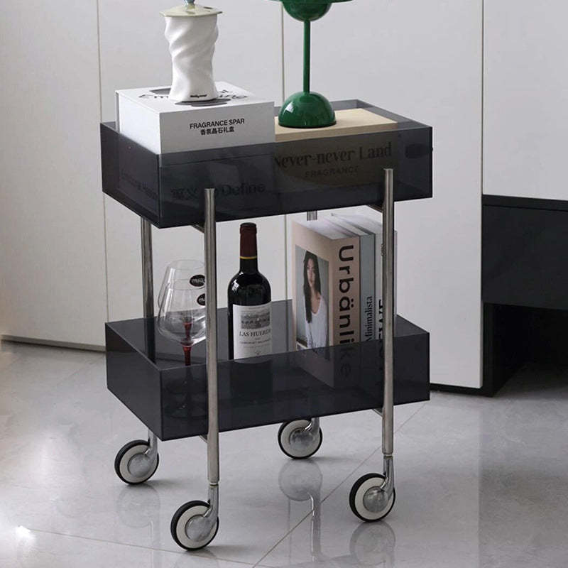 Minimalist Acrylic Rectangular 2-Tier End Table