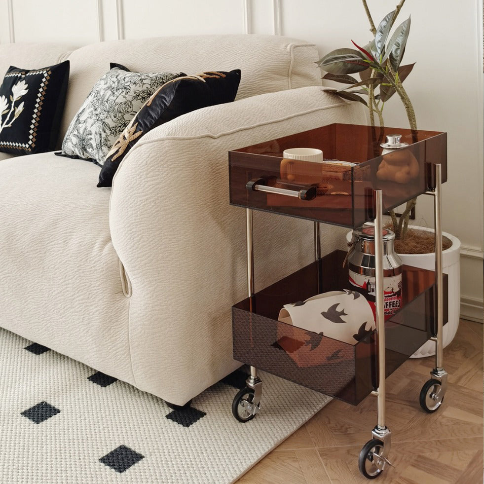 Minimalist Acrylic Rectangular 2-Tier End Table