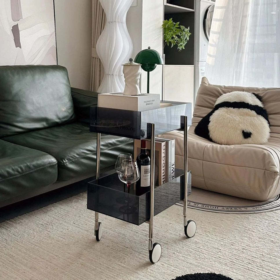 Minimalist Acrylic Rectangular 2-Tier End Table