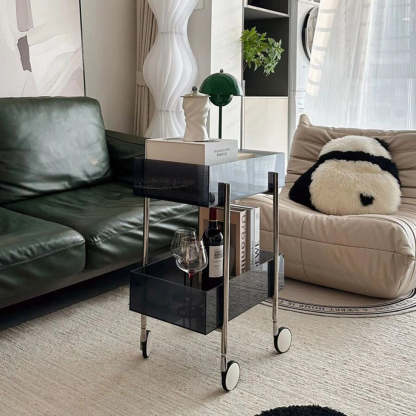 Minimalist Acrylic Rectangular 2-Tier End Table