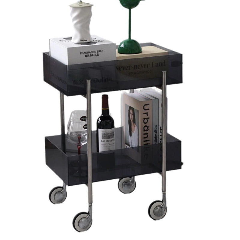 Minimalist Acrylic Rectangular 2-Tier End Table