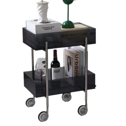Minimalist Acrylic Rectangular 2-Tier End Table