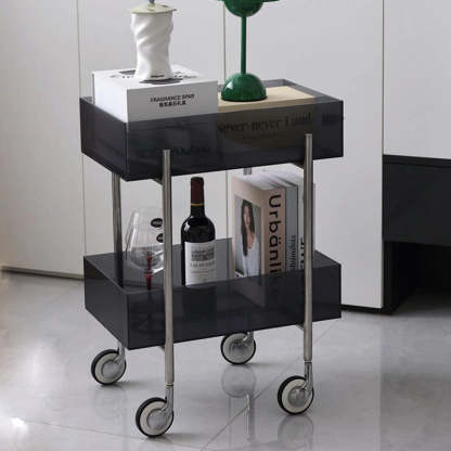 Minimalist Acrylic Rectangular 2-Tier End Table
