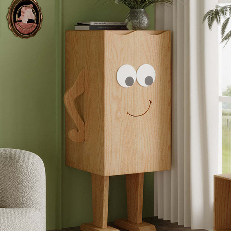 Contemporary Solid Wood 1-Storage Side Table