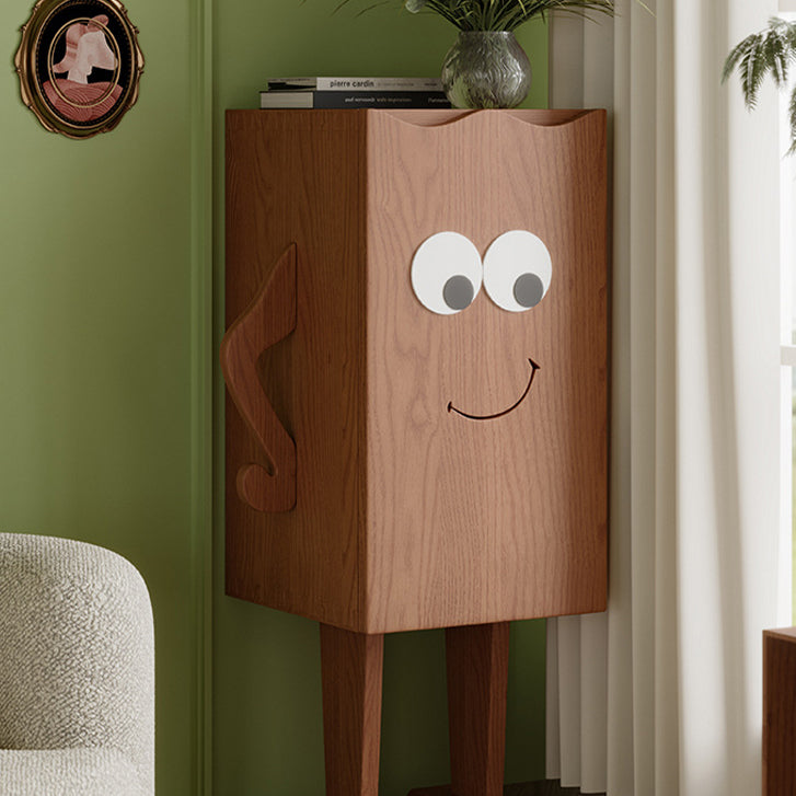 Contemporary Solid Wood 1-Storage Side Table