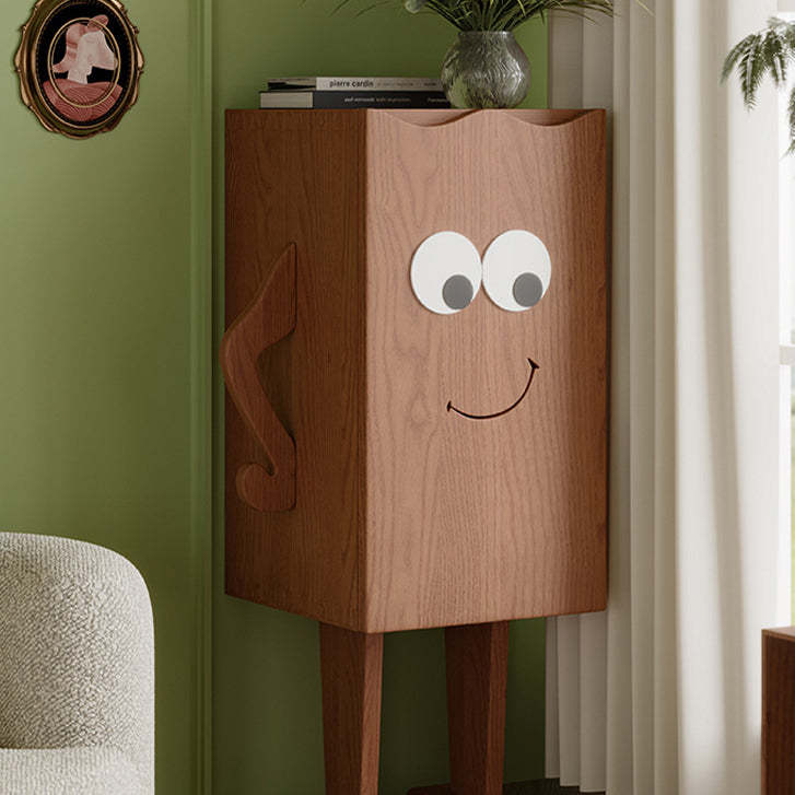 Contemporary Solid Wood 1-Storage Side Table
