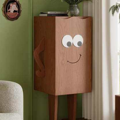 Contemporary Solid Wood 1-Storage Side Table