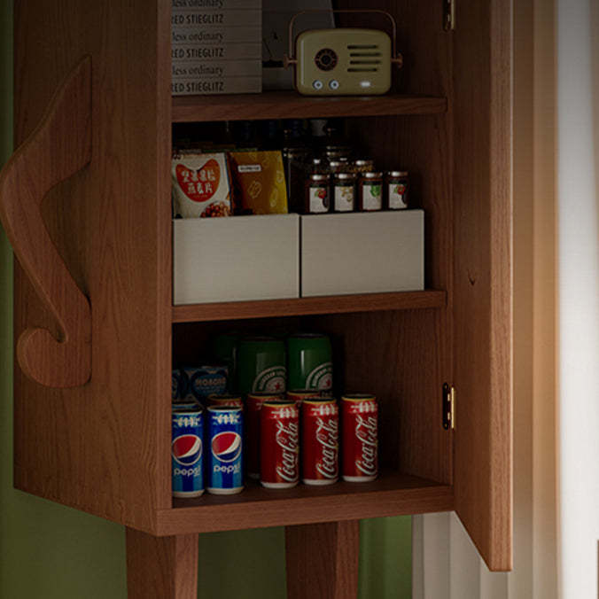 Contemporary Solid Wood 1-Storage Side Table