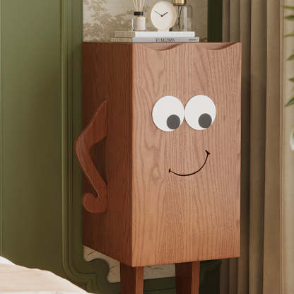 Contemporary Solid Wood 1-Storage Side Table