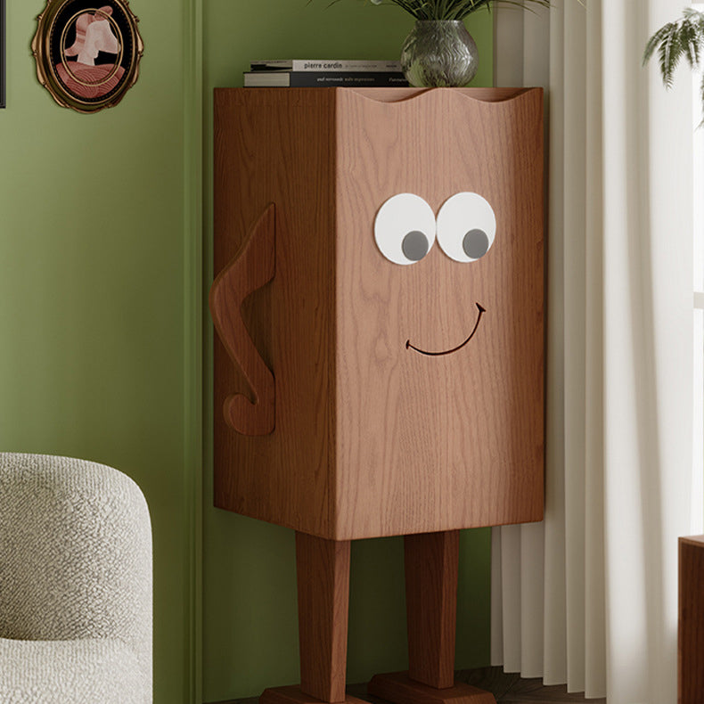 Contemporary Solid Wood 1-Storage Side Table