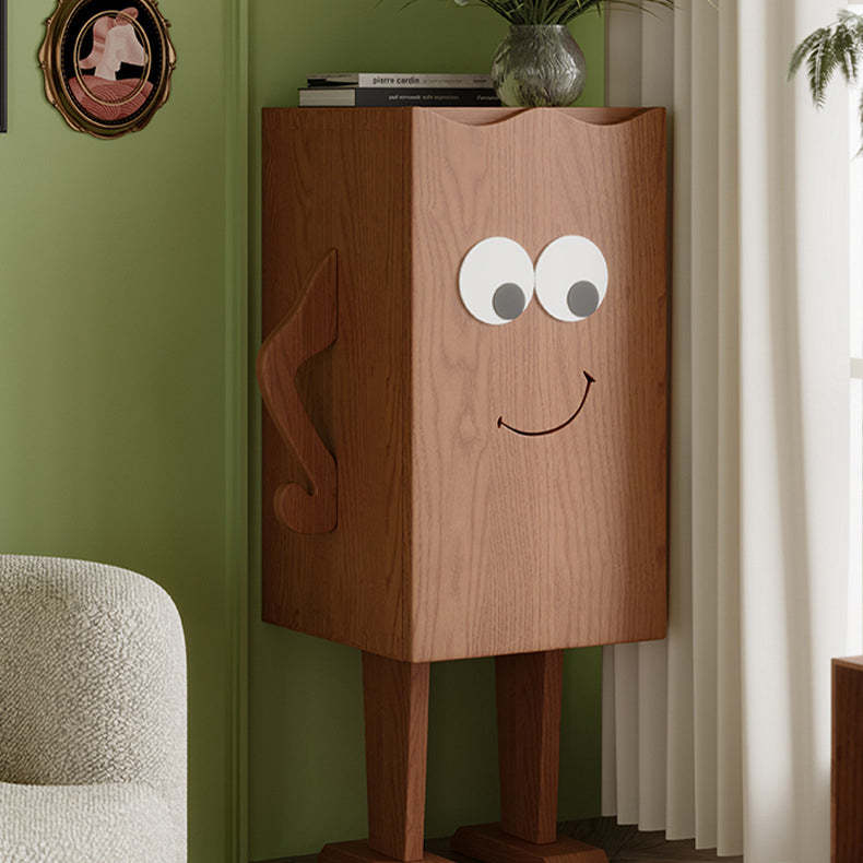 Contemporary Solid Wood 1-Storage Side Table