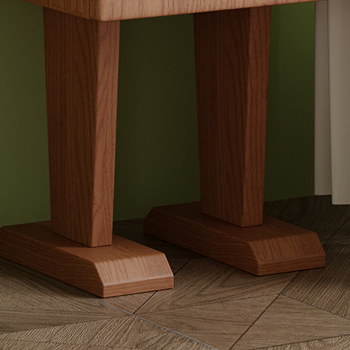 Contemporary Solid Wood 1-Storage Side Table