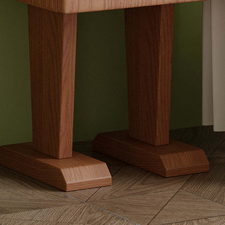 Contemporary Solid Wood 1-Storage Side Table