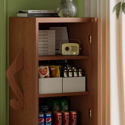 Contemporary Solid Wood 1-Storage Side Table