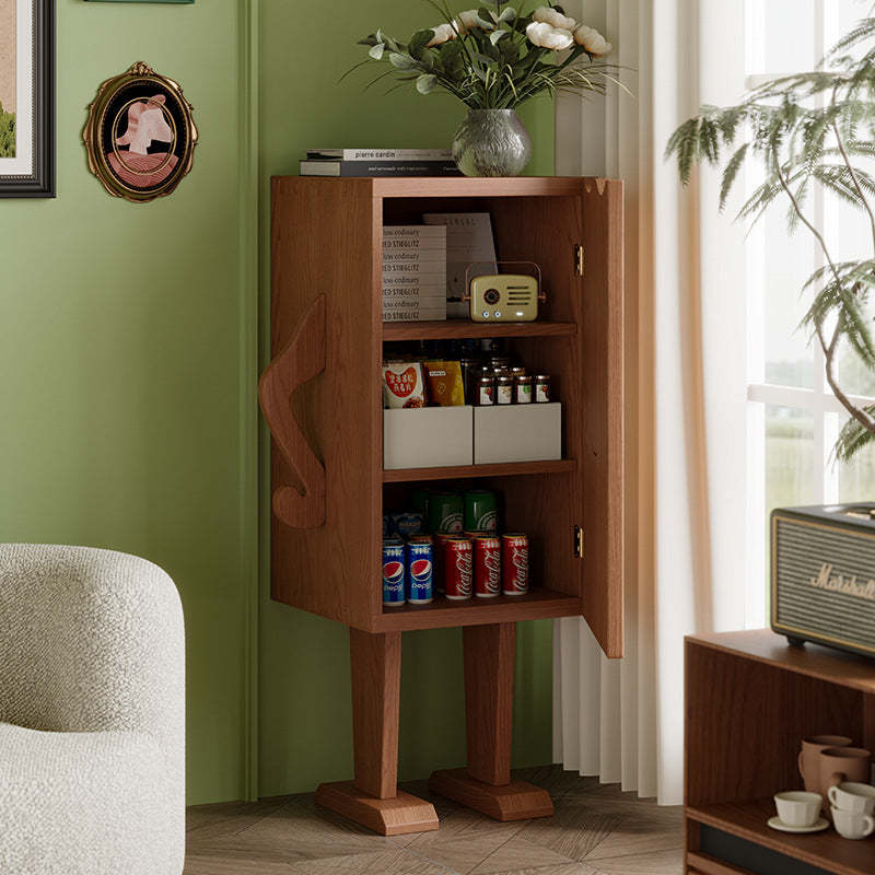Contemporary Solid Wood 1-Storage Side Table