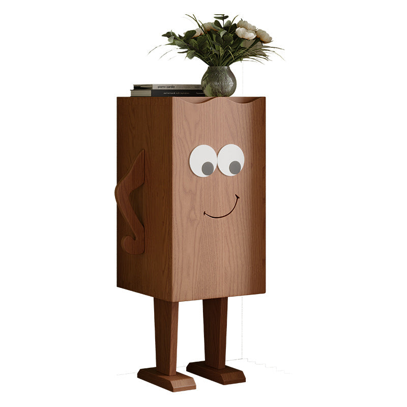 Contemporary Solid Wood 1-Storage Side Table