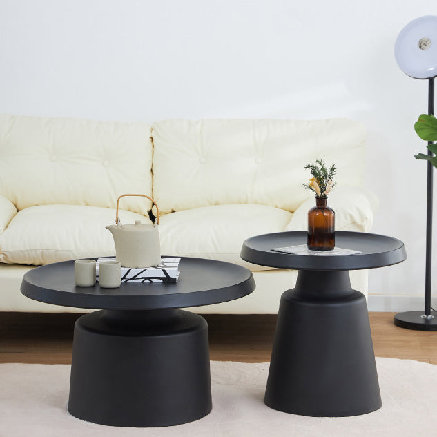 Minimalist Stainless Steel 1-Tier End Table — Black